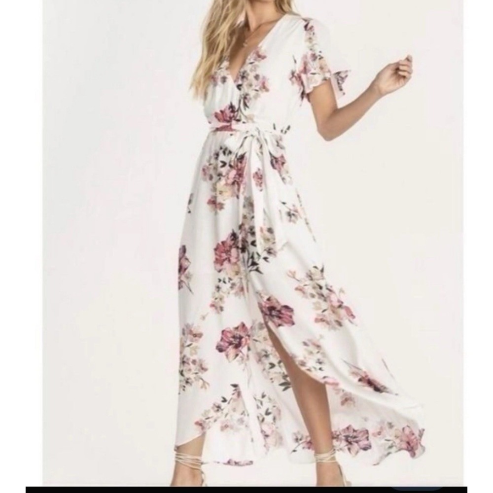Miss Me long boho floral dress, size S Neck V